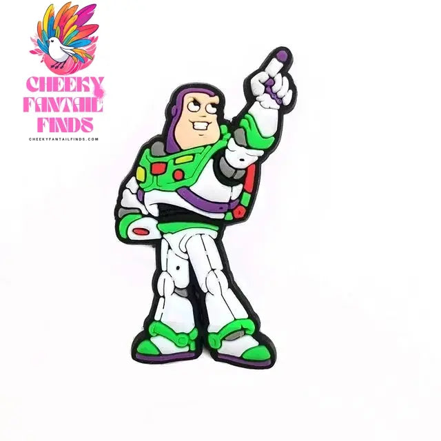 CCF 1-20Pcs Cartoon Buzz Lightyear Shoes Buckle Cute Cartoon Diy Shoes Decoration Shoes Charm Accessories Summer Sandals Clog Cheeky Fantail Finds