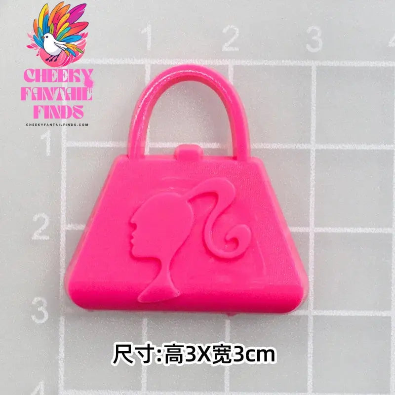 CCF 20P Cute Cartoon PVC Pink Fashion Barbie Shoe Flowers DIY Hole Shoes Sandals Charm Shoes Accessories Party Festival Gifts Cheeky Fantail Finds