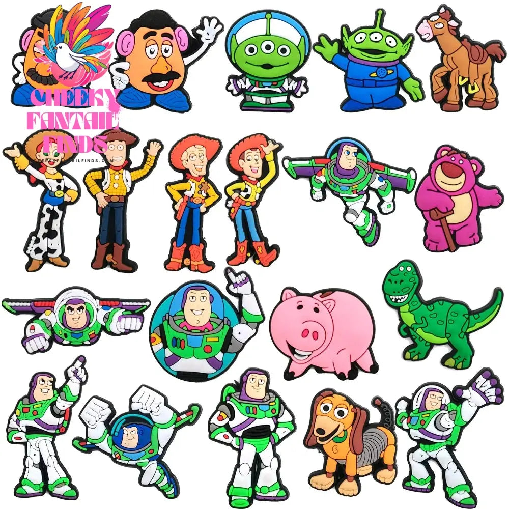 CCF 25 sets Cartoon Anime Shoe Charms Accessories PVC Shoe Decrations Wristband Buckle Kids X-mas Gifts Cheeky Fantail Finds