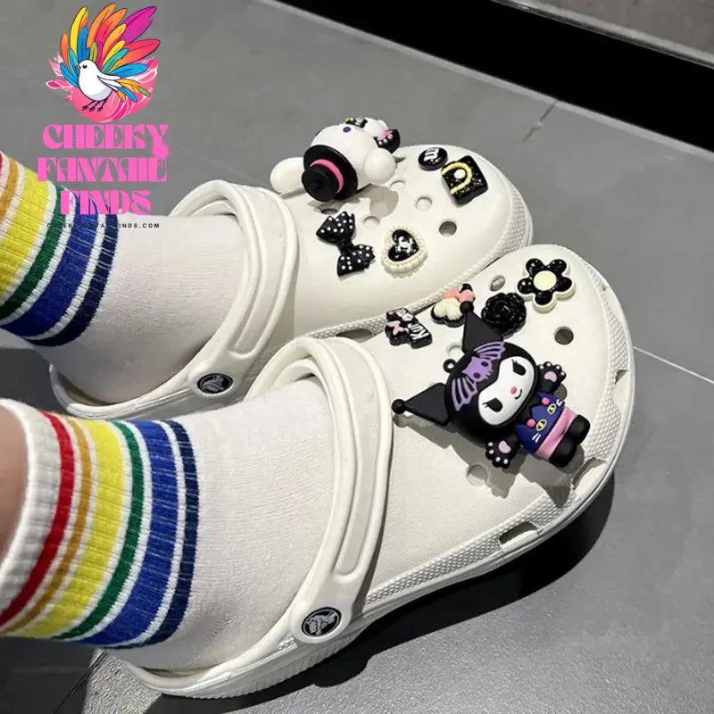 CCF Cartoon Cinnamoroll Shoe Accessories Set Cinnamoroll Melody 3D Decoration Birthday Gift Cheeky Fantail Finds