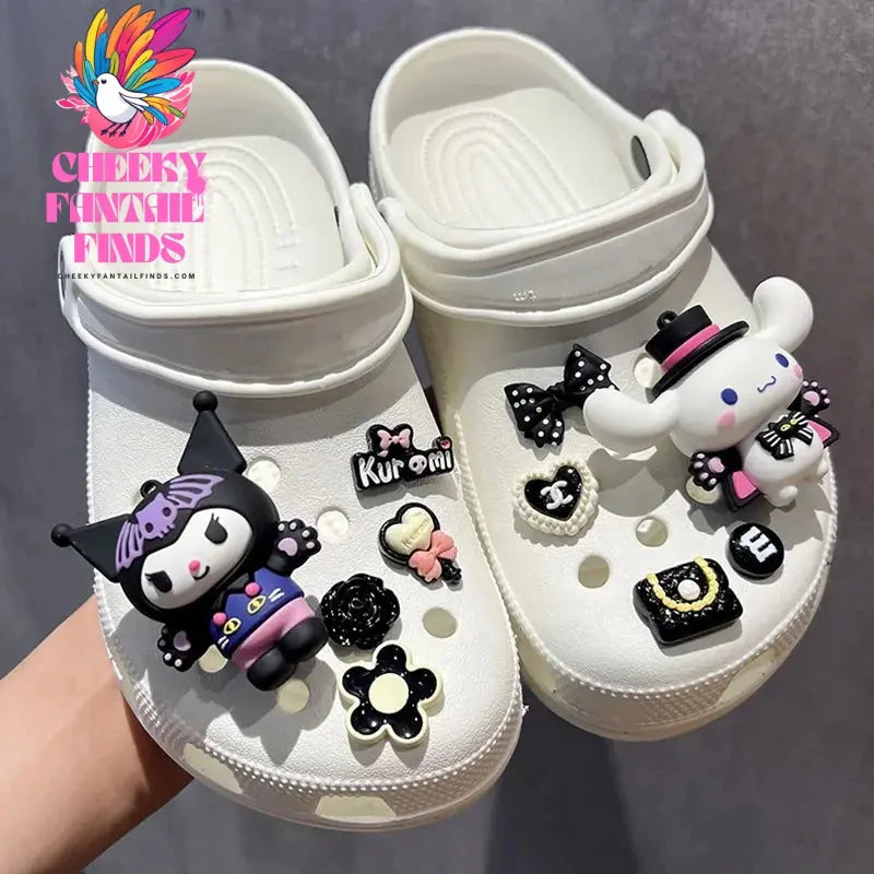 CCF Cartoon Cinnamoroll Shoe Accessories Set Cinnamoroll Melody 3D Decoration Birthday Gift Cheeky Fantail Finds
