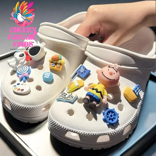 CCF Cartoon Cute Designer Shoe Charms Movie Snoopy Series Cartoon Diy Slippers Accessories Girls And Women Party Gift Cheeky Fantail Finds