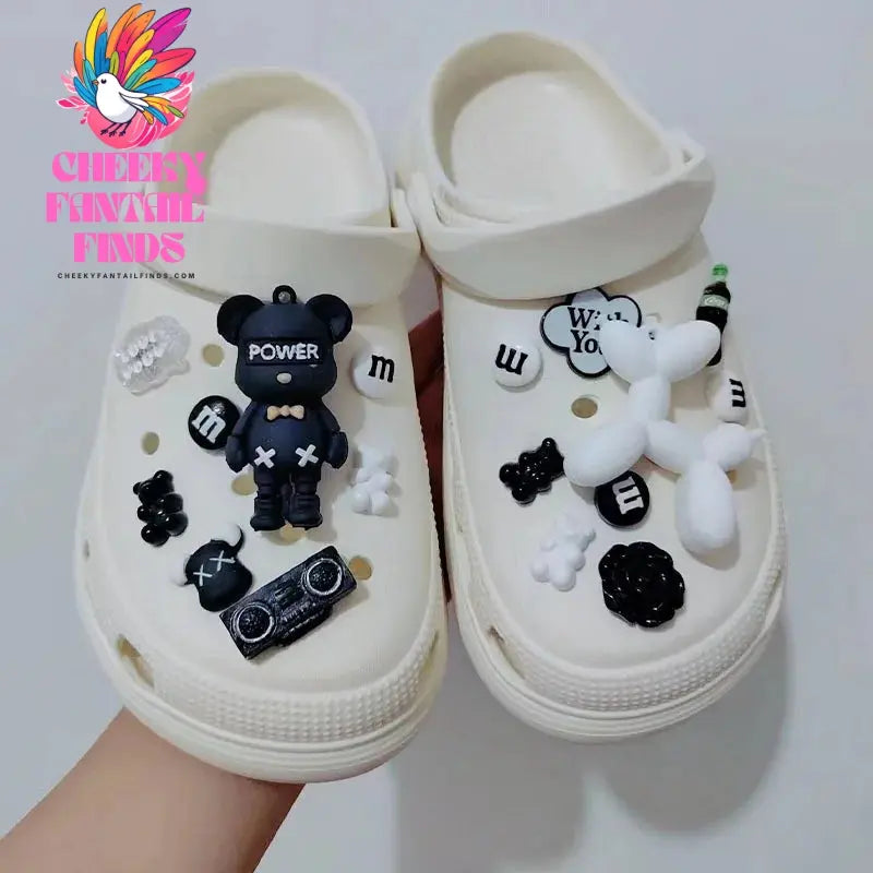 CCF Cartoon Musical Bear Shoe Charm DIY Shoe Decorations Accessories for Bogg Bag Slides Sandals Clogs Kids Gifts Cheeky Fantail Finds