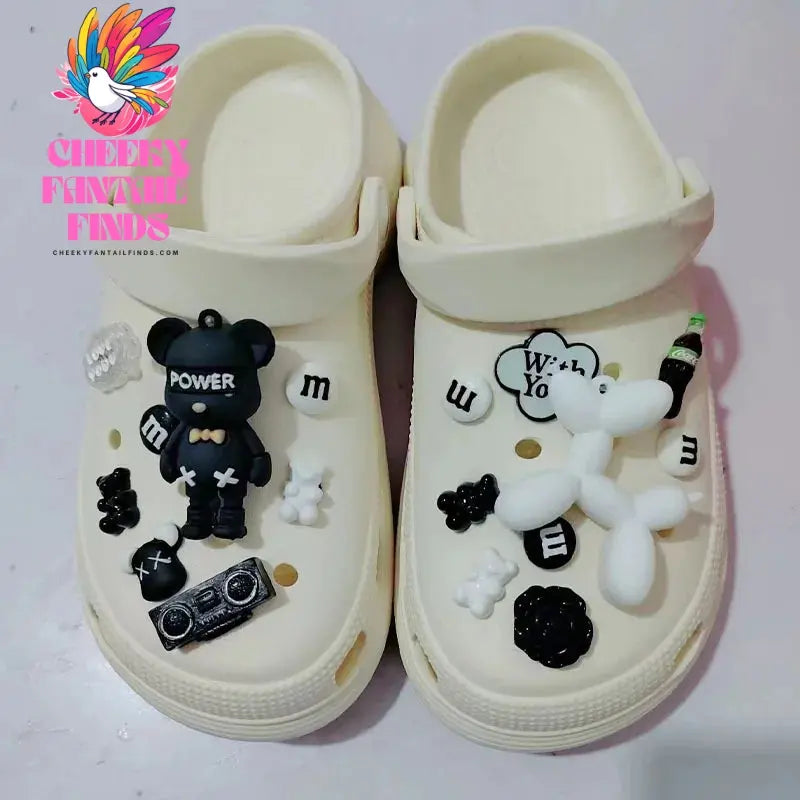 CCF Cartoon Musical Bear Shoe Charm DIY Shoe Decorations Accessories for Bogg Bag Slides Sandals Clogs Kids Gifts Cheeky Fantail Finds