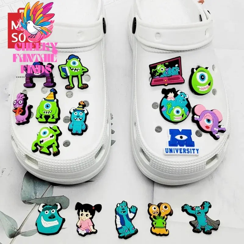 CCF Cartoon Shoe Decoration Charms Monsters Inc. University PVC Shoe Accessories Christmas Gift for Kids Party Favors Cheeky Fantail Finds