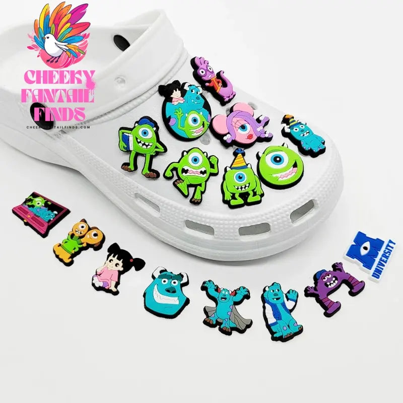 CCF Cartoon Shoe Decoration Charms Monsters Inc. University PVC Shoe Accessories Christmas Gift for Kids Party Favors Cheeky Fantail Finds