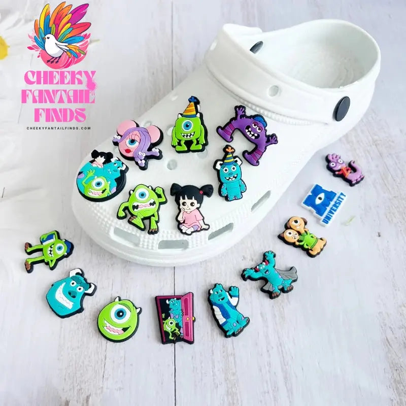 CCF Cartoon Shoe Decoration Charms Monsters Inc. University PVC Shoe Accessories Christmas Gift for Kids Party Favors Cheeky Fantail Finds