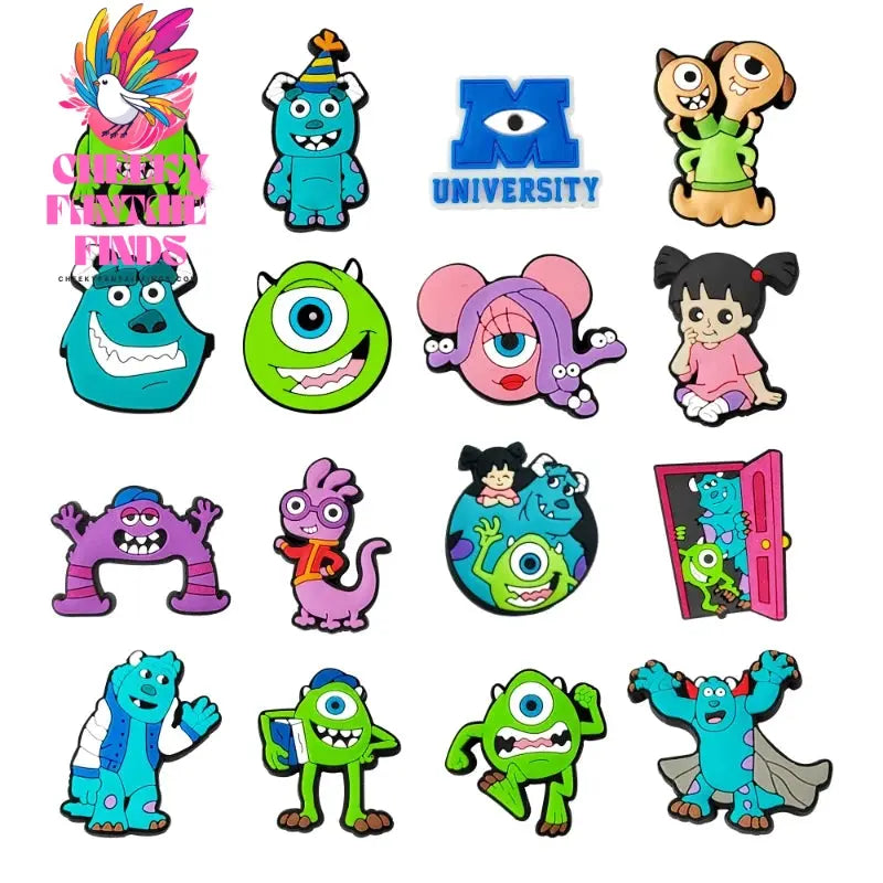 CCF Cartoon Shoe Decoration Charms Monsters Inc. University PVC Shoe Accessories Christmas Gift for Kids Party Favors Cheeky Fantail Finds