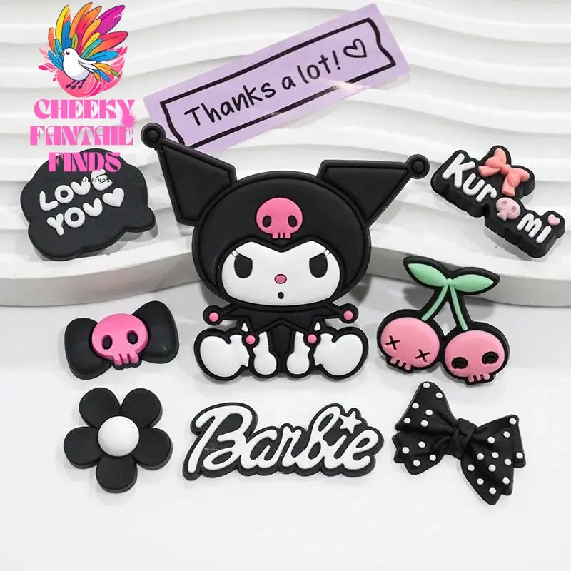 CCF New Accessories Shoes Charm Buckle Set Cartoon DIY Sandals Decoration Slippers Decoration Fashion Gift Cheeky Fantail Finds