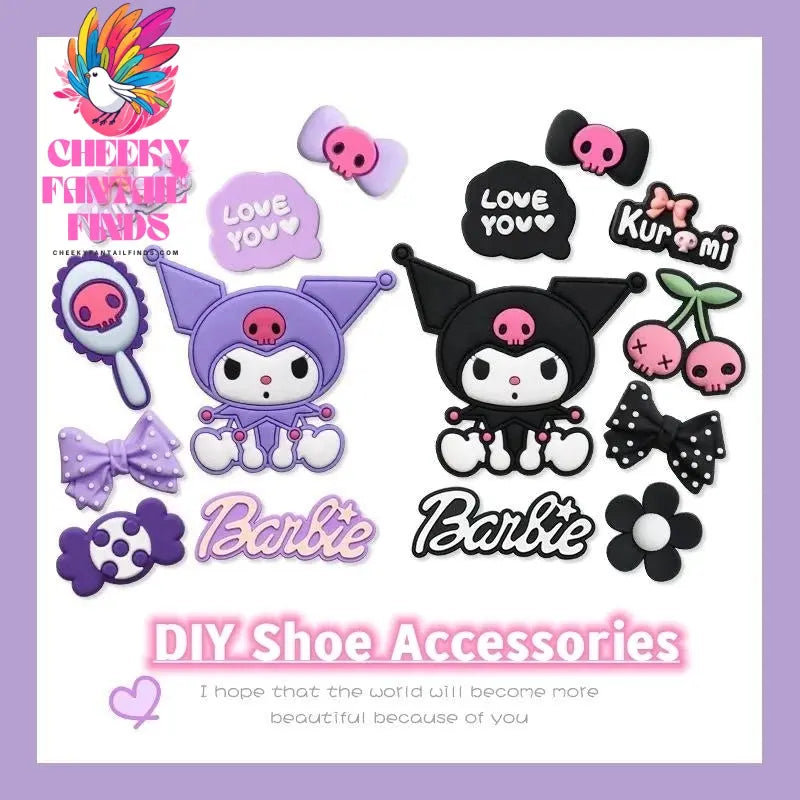 CCF New Accessories Shoes Charm Buckle Set Cartoon DIY Sandals Decoration Slippers Decoration Fashion Gift Cheeky Fantail Finds
