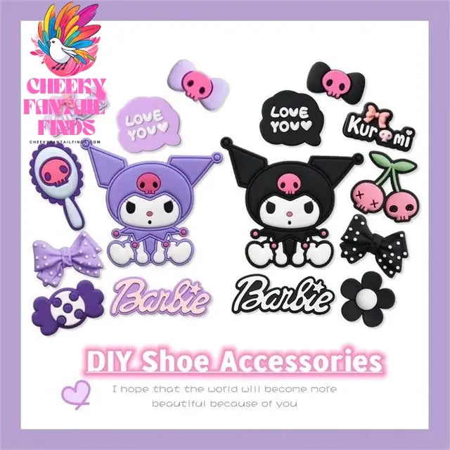 CCF New Accessories Shoes Charm Buckle Set Cartoon DIY Sandals Decoration Slippers Decoration Fashion Gift Cheeky Fantail Finds