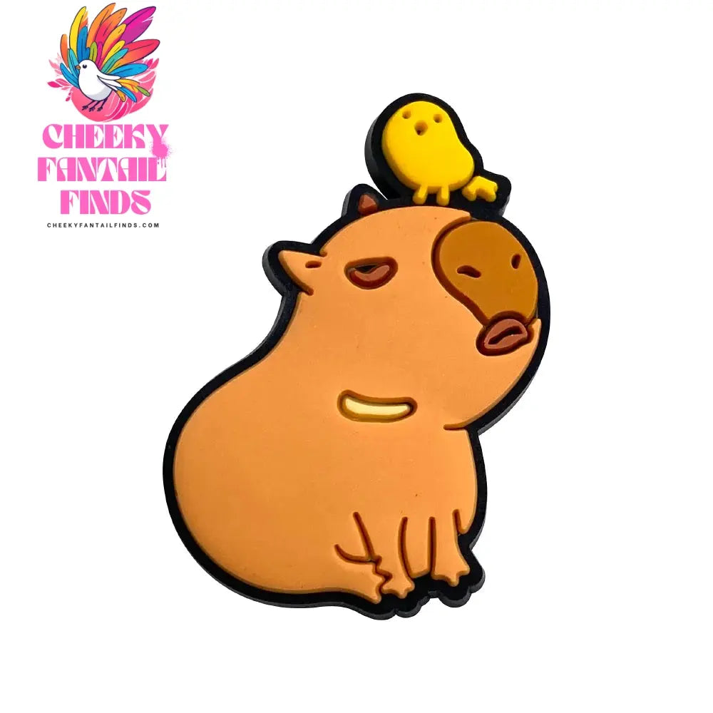 Capybara Animal Cartoon Cute Shoe Charms for Clogs Sandals Decoration Shoe Accessories Charms for Friends Gifts Cheeky Fantail Finds