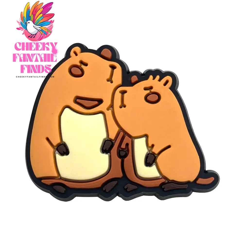 Capybara Animal Cartoon Cute Shoe Charms for Clogs Sandals Decoration Shoe Accessories Charms for Friends Gifts Cheeky Fantail Finds