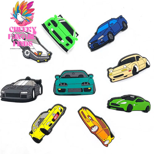 Car Cartoon Soft Glue Hole Shoe Buckle Decorative Buckle Accessories Ornaments Cheeky Fantail Finds