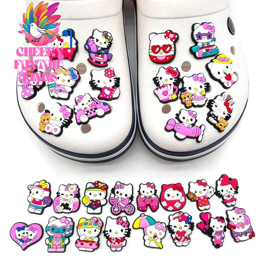 Cartoon Cute Kitty Series Shoe Accessories Girl DIY Sandals Cheeky Fantail Finds