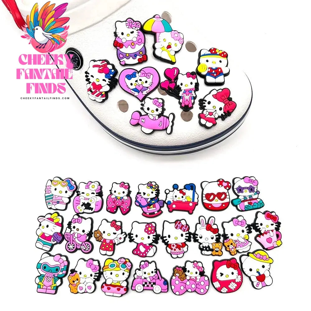 Cartoon Cute Kitty Series Shoe Accessories Girl DIY Sandals Cheeky Fantail Finds