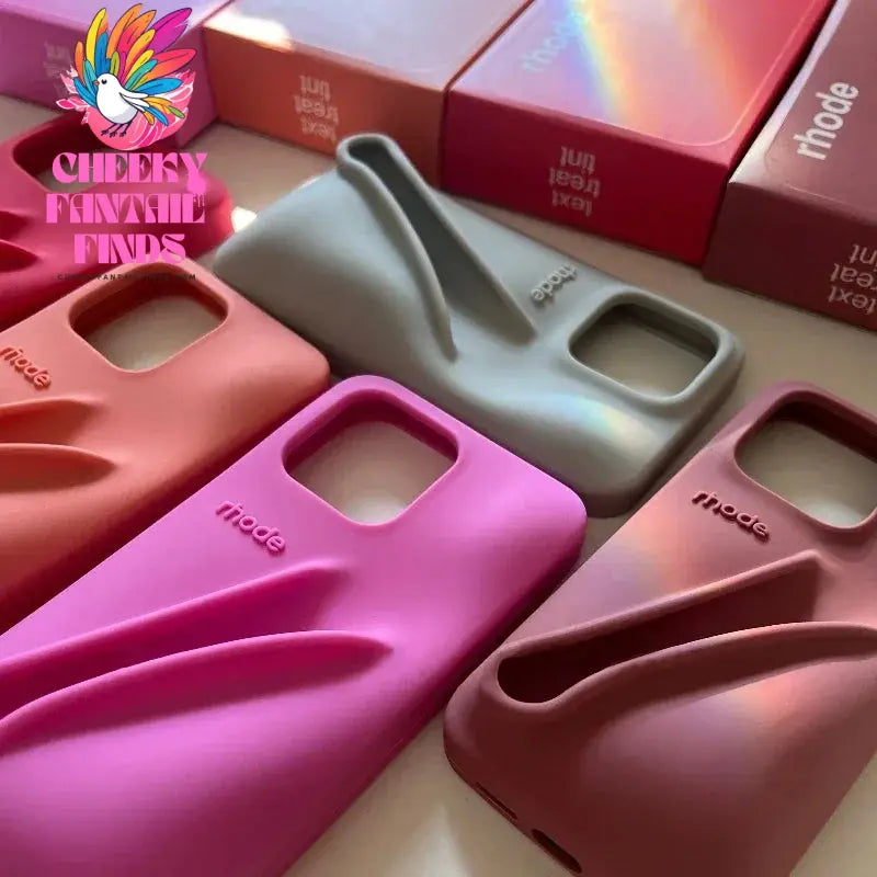 Case for iPhone 15 16 Pro Max 14 Plus 13 12 11 ProMax Lipstick Soft Silicone Portable Lip Gloss Holder Ins Hot Cover Funda Cheeky Fantail Finds