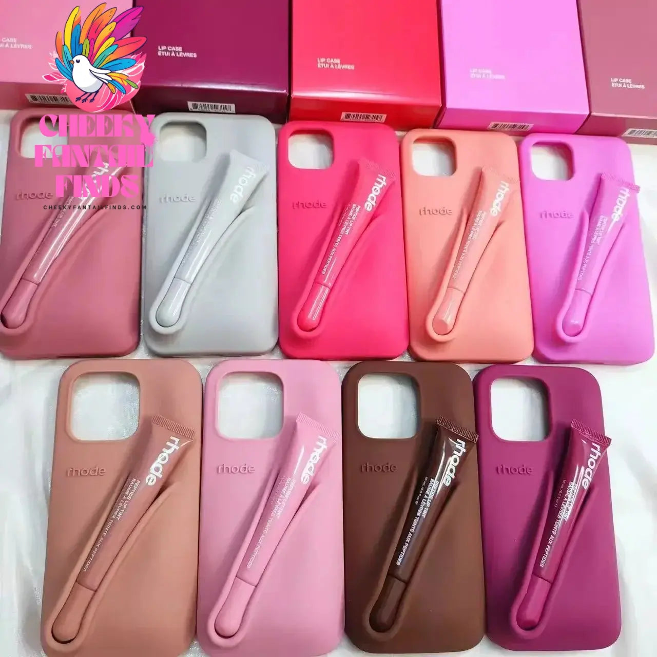 Case for iPhone 15 16 Pro Max 14 Plus 13 12 11 ProMax Lipstick Soft Silicone Portable Lip Gloss Holder Ins Hot Cover Funda Cheeky Fantail Finds