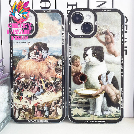 Case for iPhone Van Gogh Gustav Klimt Mona Lisa Edvard Munch The Scream Hieronymus Bosch Fun Cat Art Funda Aesthetic Phone Cover Cheeky Fantail Finds