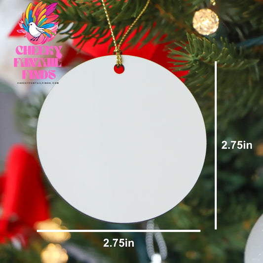 Certified Auntie Gifts: Funny White Sturdy MDF Circle Ornament for Auntie's Christmas, Gifts from Mom or Grandma for the Best Auntie Ever - Image 2
