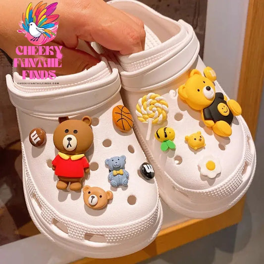 Character Set Pikachu Hole Shoe Charms Accessories Donald Duck Shoe Buckle DIY 3D Shoes Decorations Gift Cheeky Fantail Finds