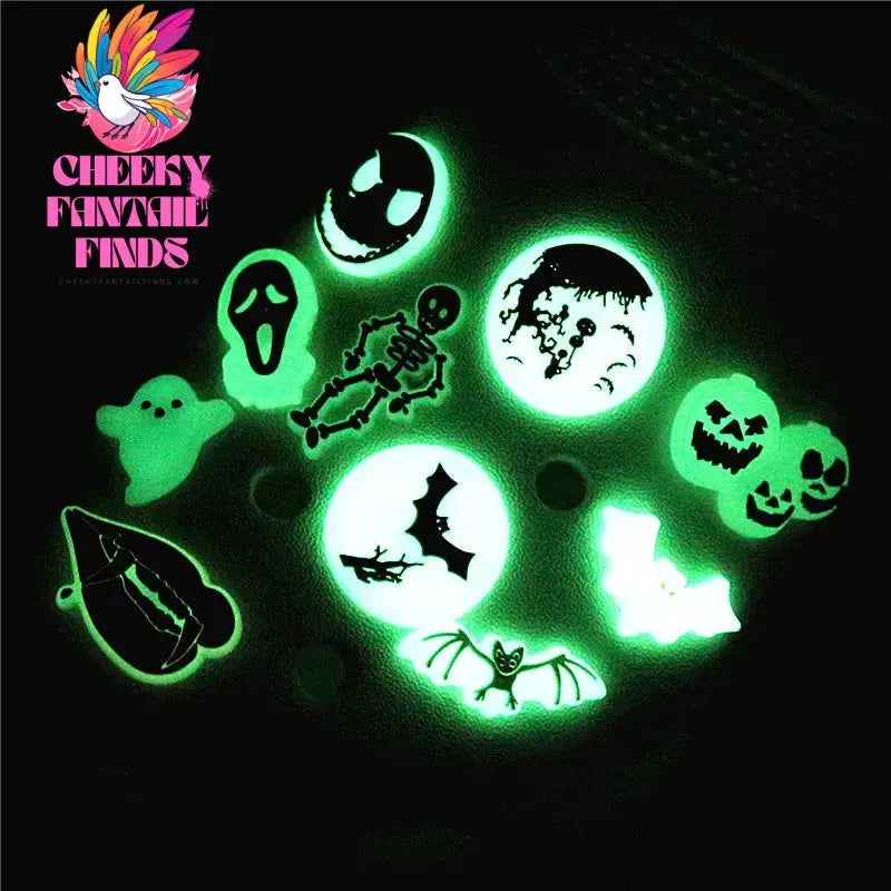 Christmas Nightmare PVC Shoe Charms Luminous Vampire Bat Sandals Accessories Ghost Pumpkin Shoe Decorations Halloween Kids Gifts Cheeky Fantail Finds