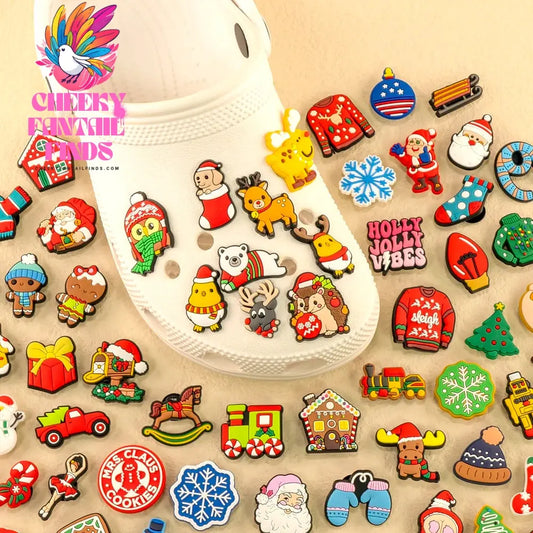 Christmas Pins for Shoe Christmas Hat Santa Deer Jingle Bell Shoe Charms for Kids Women Men Party Shoe Accessories Decorations - Cheeky Fantail Finds