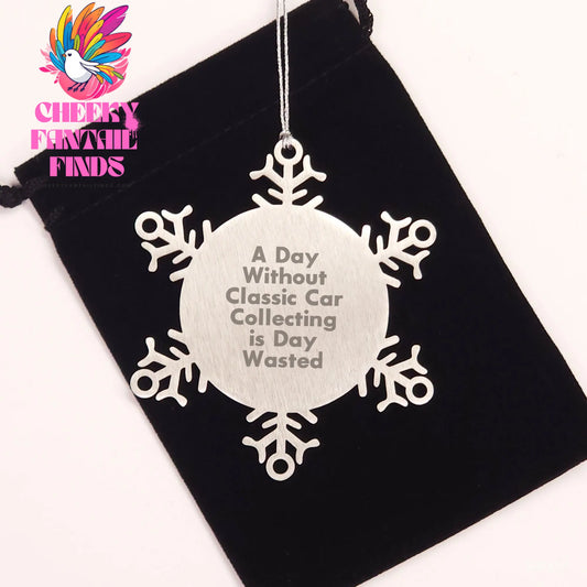 Classic Car Collecting Snowflake Ornament, Funny Gift for Classic Car Enthusiasts, Gifts from Friends for Christmas - Image 2