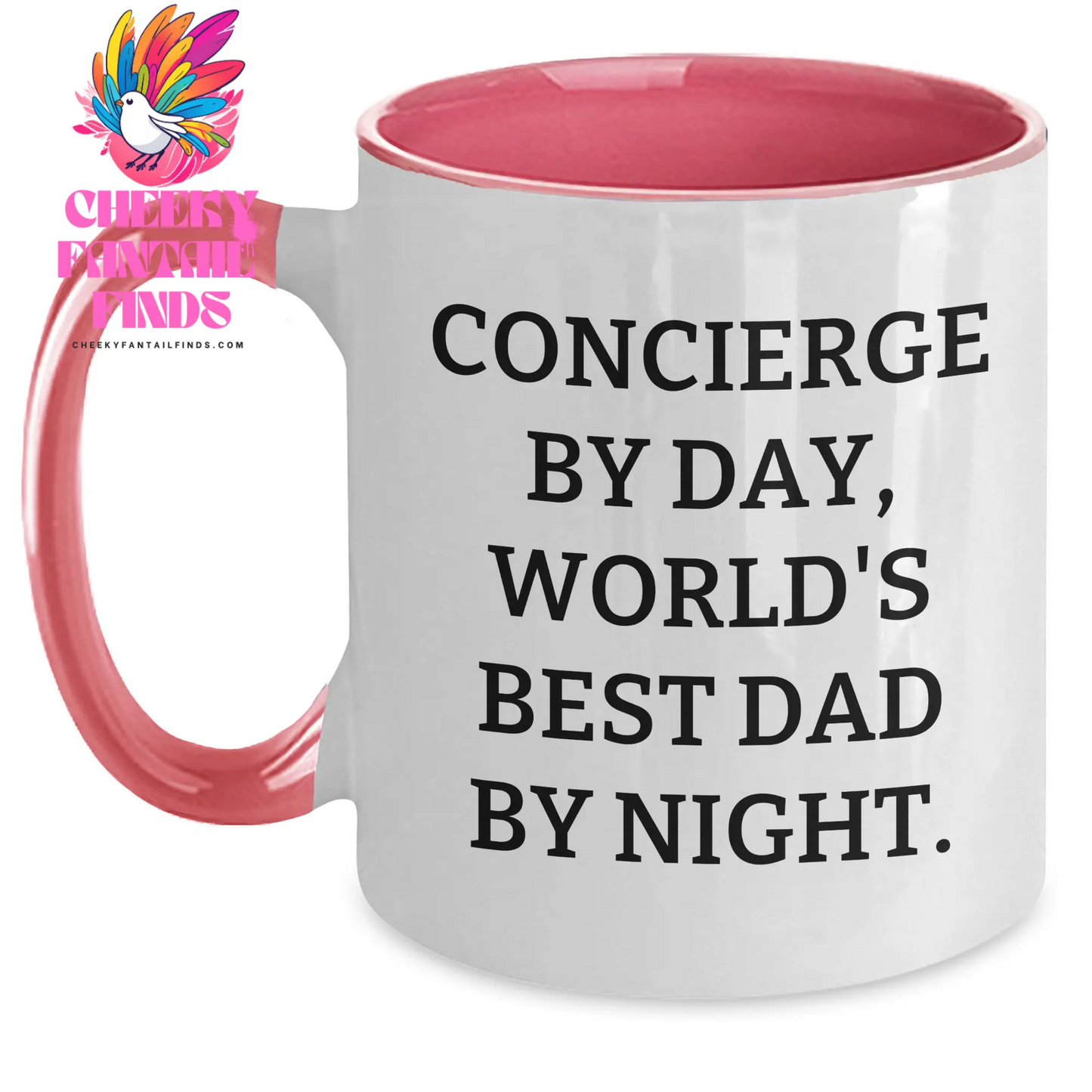 Concierge By Day, Funny Two Tone Coffee Mug Gifts for Men, Father's Day Unique Gifts from Family, Concierge's Best Dad Ever - Main