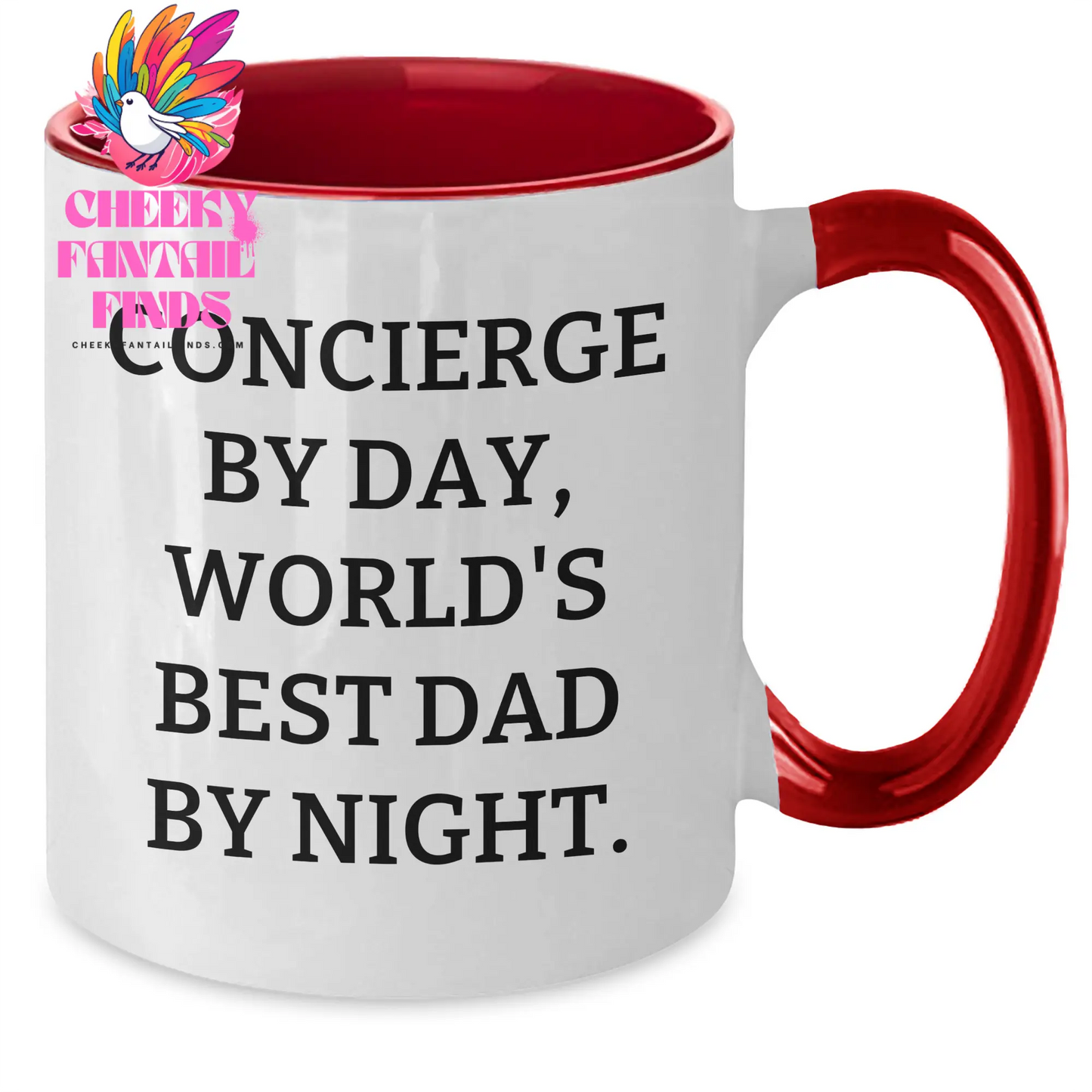 Concierge By Day, Funny Two Tone Coffee Mug Gifts for Men, Father's Day Unique Gifts from Family, Concierge's Best Dad Ever - Additional