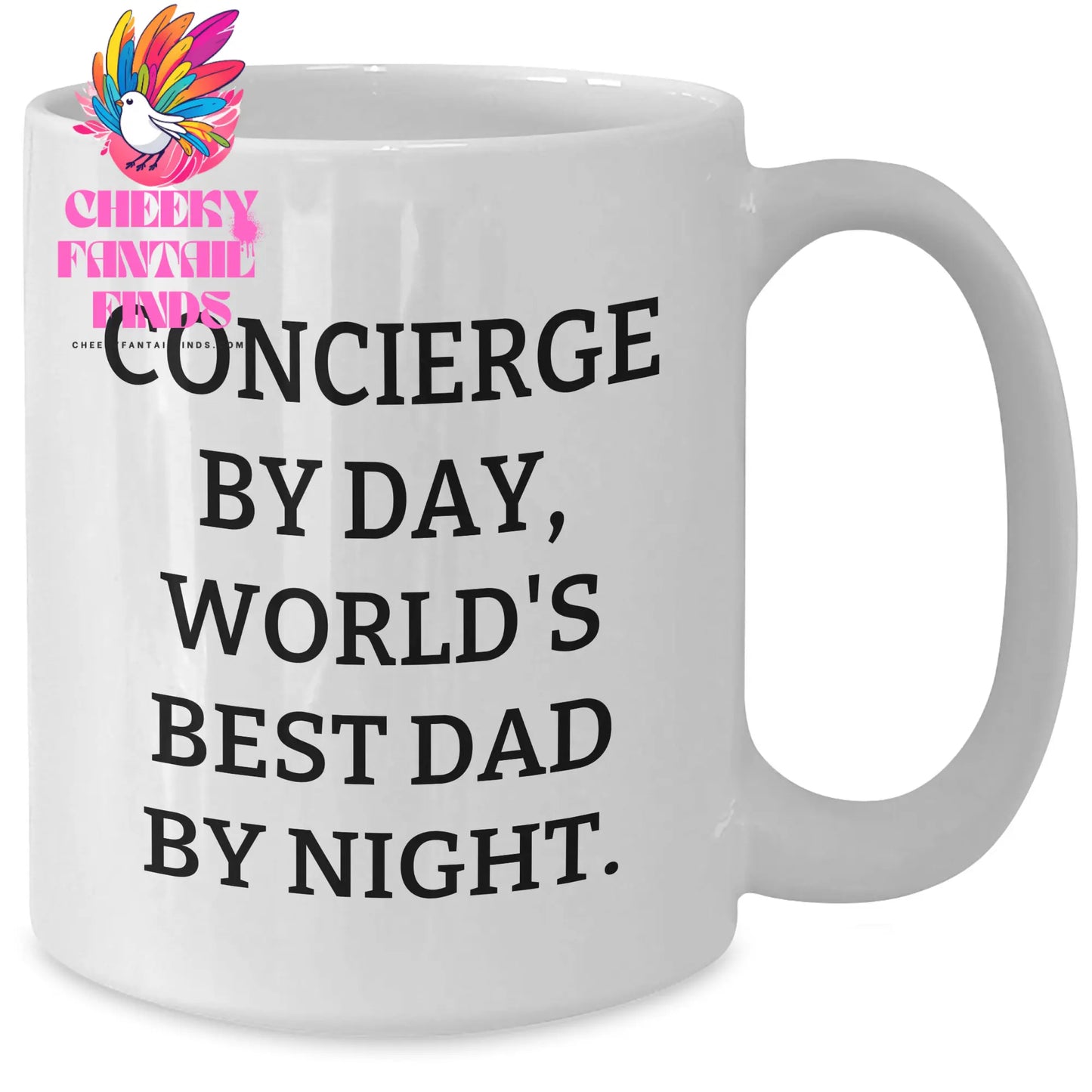 Concierge Gifts from Men, Funny White Coffee Mugs for Concierge, World's Best Dad By Night, Father's Day Unique Gifts - Additional
