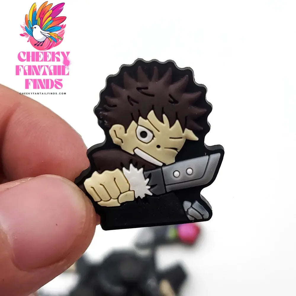 Cool Boy Cartoon Anime Shoe Charms for Clogs Sandals Decoration Shoe Accessories Charms for Friends Gifts Cheeky Fantail Finds