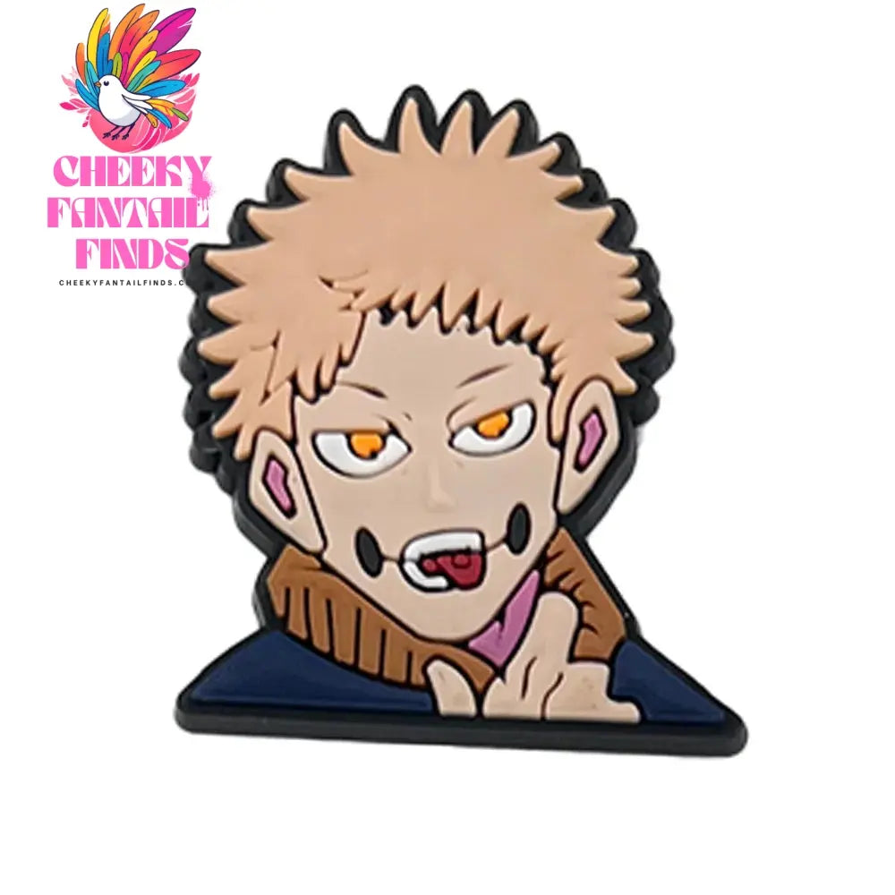 Cool Boy Cartoon Anime Shoe Charms for Clogs Sandals Decoration Shoe Accessories Charms for Friends Gifts Cheeky Fantail Finds