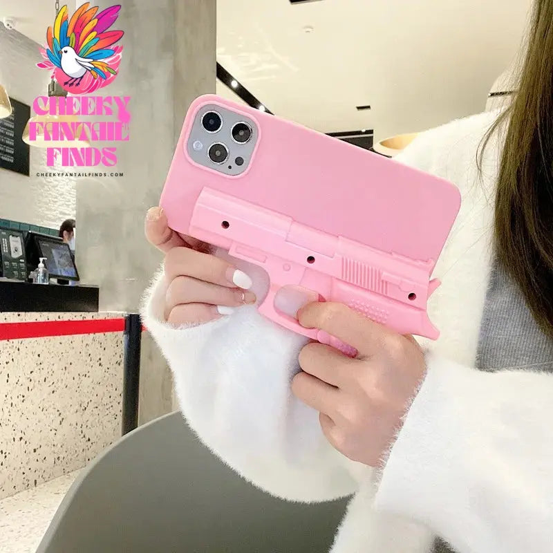 Creative Toy Pistol Mobile Phone Case Suitable for iPhone 12 Decompression and Funny Trigger Can Pull iPhone11 Protective Case Cheeky Fantail Finds