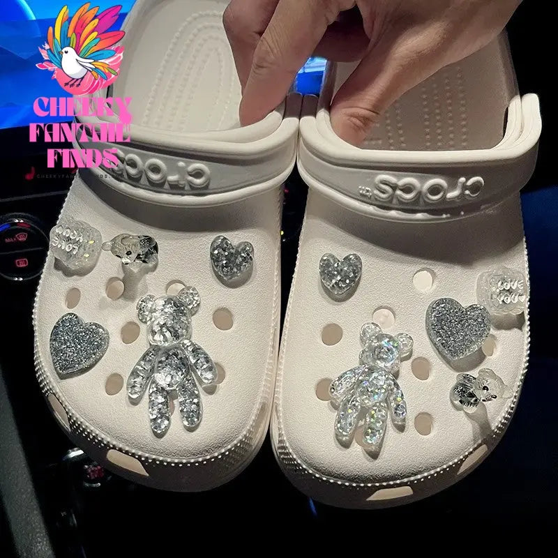 Crystal Bear Cave Shoes Accessories Shoe Buckle Shoe Flower Cheeky Fantail Finds