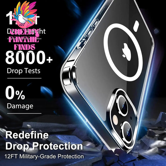 Crystal Clear Magnetic Phone Case for Wireless Charge iPhone 16 15 14 Pro Max Plus 12 13 Mini 11 Mobile Cases Shockproof Cover Cheeky Fantail Finds