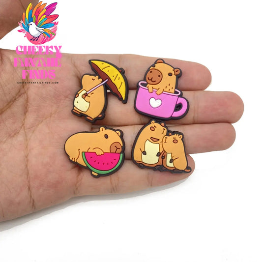 Cute Animals Capybara Shoe Charms for Shoe Accessories Charms Clogs Bubble Slides Shoe DIY Shoe Decoration Party Gift Cheeky Fantail Finds