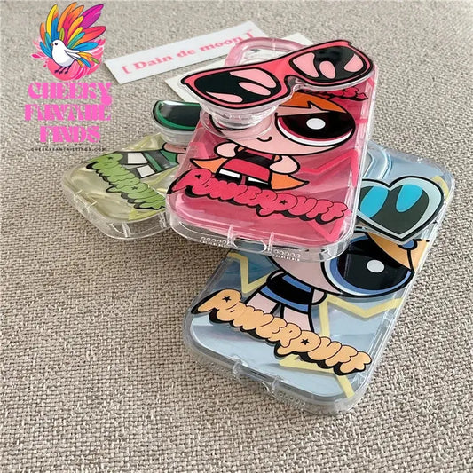 Cute Cartoon Powerpuff Girls sunglasses Cover for iPhone 11 12 13 14 15 Pro Max Plus X XS XR Soft Tpu Phone Case Cheeky Fantail Finds