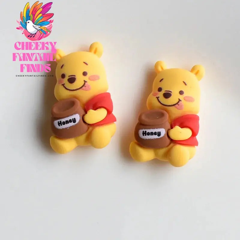 Cute Cartoon Winnie the Pooh Milk Tea Bear Rabbit Shoe Flower Charm Shoe Accessories DIY Detachable Shoe Buckle Cheeky Fantail Finds