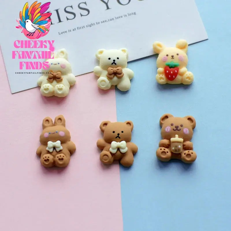Cute Cartoon Winnie the Pooh Milk Tea Bear Rabbit Shoe Flower Charm Shoe Accessories DIY Detachable Shoe Buckle Cheeky Fantail Finds