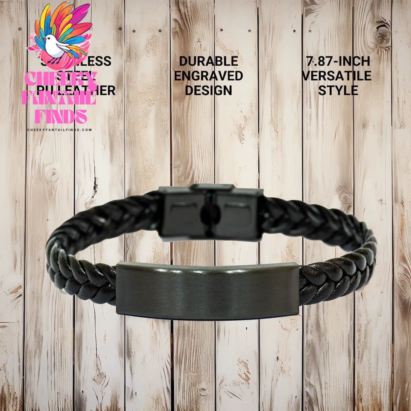 Cute Cocker Spaniel Mom Interlaced Leather Bracelet Gifts for Men from Funny Quote Lovers, Father's Day Unique Presents - Image 4