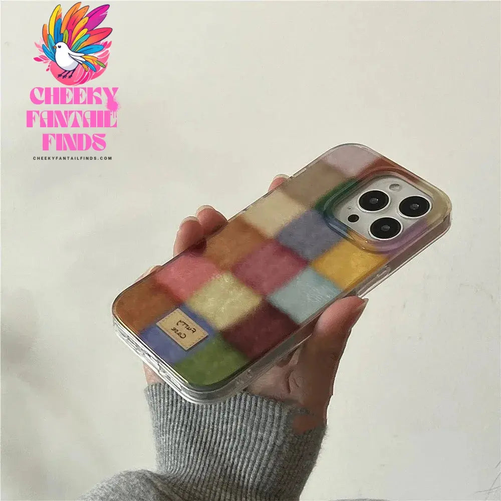 Cute Dopamine Color Block Match Plaid Clear Case For iPhone 16 15 14 13 12 11 Pro Max XS XR X SE 7 8 Plus Checkered Soft Cover Cheeky Fantail Finds