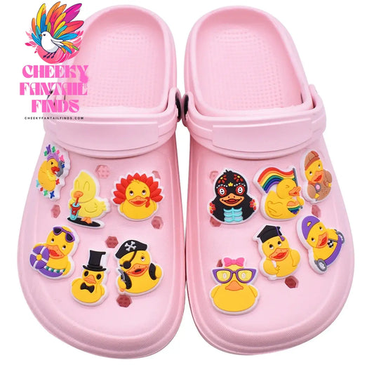 Cute Duck Summer Shoe Charms for Clogs Accessories Charms Clogs Bubble Slides Shoe DIY Shoe Decoration Charms Kids Party Gift - Cheeky Fantail Finds