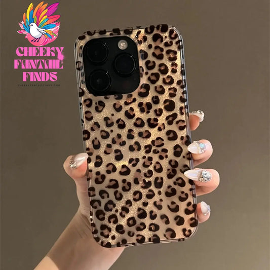 Cute Leopard Print Case for iPhone 16 15 14 13 12 Pro Max 11 Stylish Animal Pattern Soft Shockproof Back Cases Coque Cheeky Fantail Finds