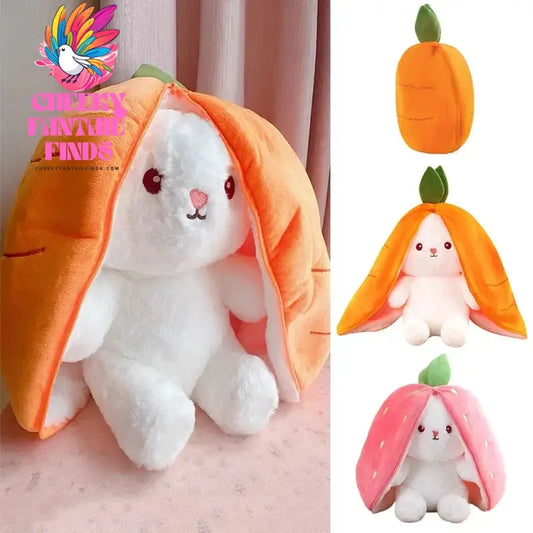 Cute Strawberry Carrot Rabbit Plush Toy Stuffed Creative Into Fruit Transform Baby Cuddly Bunny Doll 25cm for Kid Birthday Gift Cheeky Fantail Finds