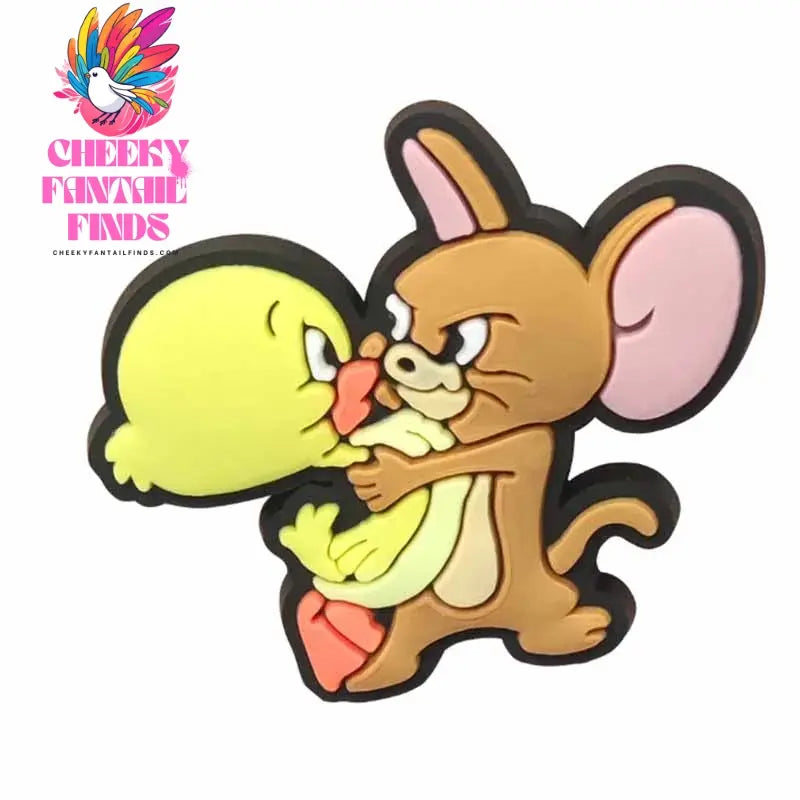 Cute Tom and Jerry Series Shoe Charms Set For Clogs Bogg Bag Bubble Slides Sandals PVC Shoe Decorations Beach Bag Accessories Cheeky Fantail Finds