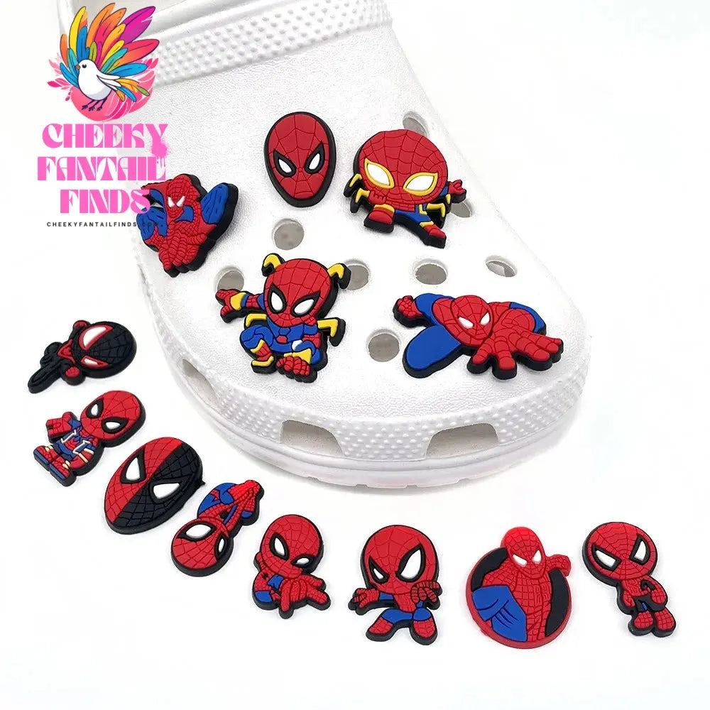 Cute superhero PVC shoes charms cute Cartoon DIY Sandals Accessories for clogs Decorations boy kids gift Cheeky Fantail Finds