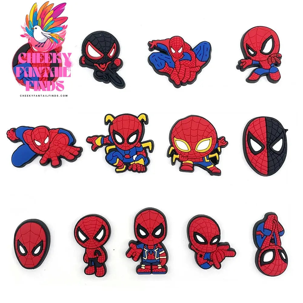 Cute superhero PVC shoes charms cute Cartoon DIY Sandals Accessories for clogs Decorations boy kids gift Cheeky Fantail Finds