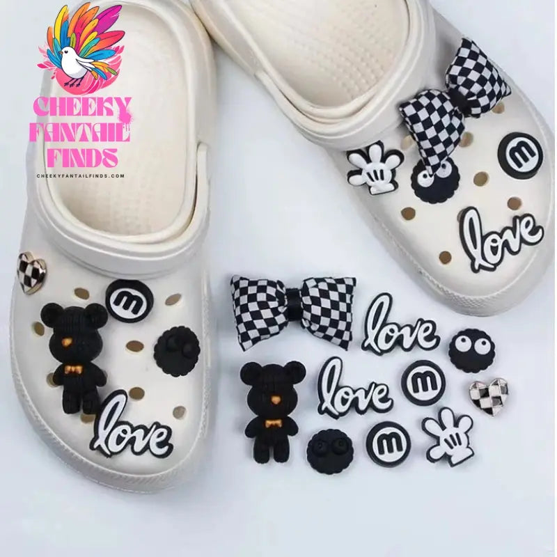 DIY 3D Cute Cartoon Bear Shoe Charms Clogs Slides Sandals Garden Shoes Decorations Charm Set Accessories Kids Gifts Cheeky Fantail Finds