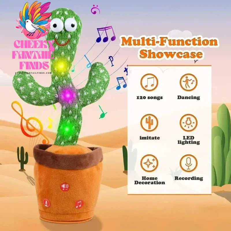 Dancing and Talking Cactus Toy Sunshine Cactus Children's Electronic Plush Toy with 120 Songs Children's Birthday Gifts Cheeky Fantail Finds